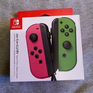 Neon green & pink switch joycons